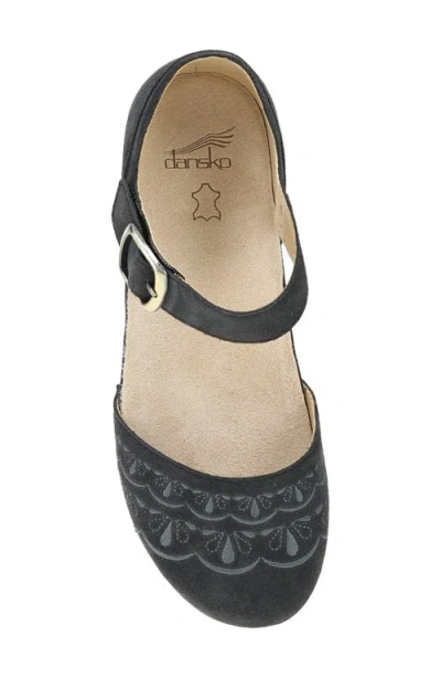 Dansko Mae Ankle Strap Platform Clog In Black