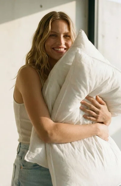 Italic Down Pillow In White
