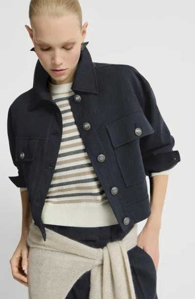 Brunello Cucinelli Wool Jacket In Animal Print