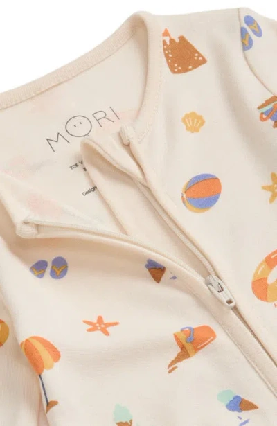 Mori Print Two Way Zip Up Romper In Multi