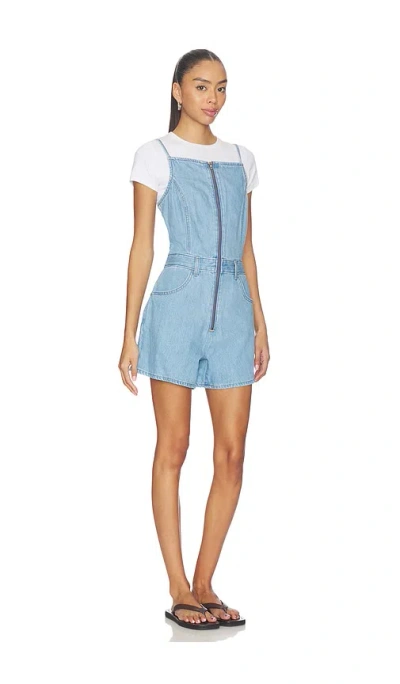 Levi's Square Neck Romper In Blue