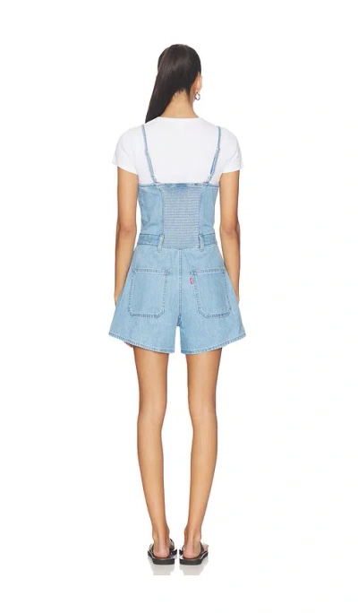 Levi's Square Neck Romper In Blue