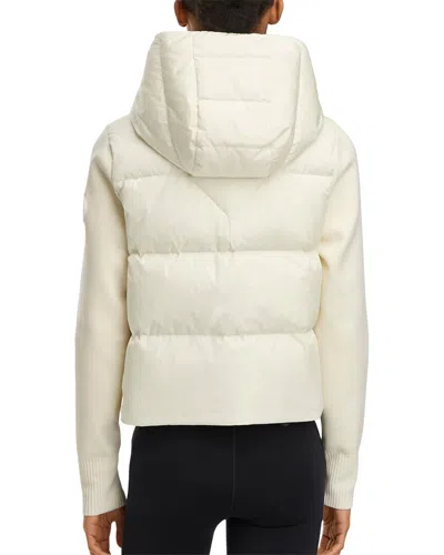 Canada Goose Hybridge Hooded Shell And Wool-blend Jacket In White