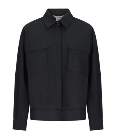 Max Mara Flap-pocket Shirt In Black