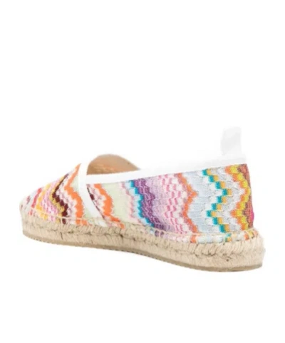 Missoni Chevron-pattern Espadrilles In White