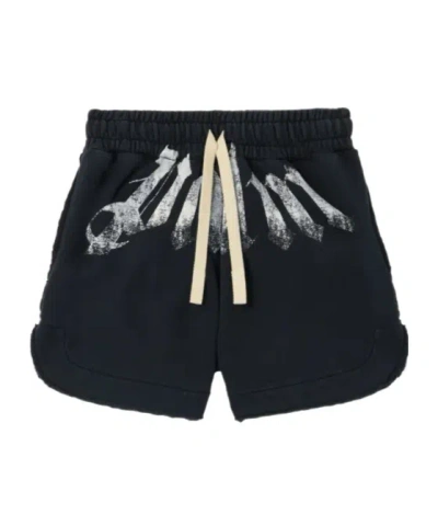 Palm Angels Big Waist Logo Sweatshorts In Black