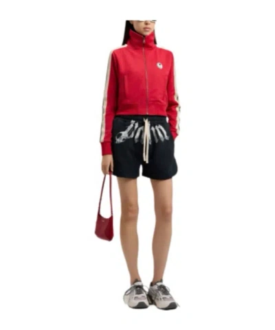 Palm Angels Big Waist Logo Sweatshorts In Black