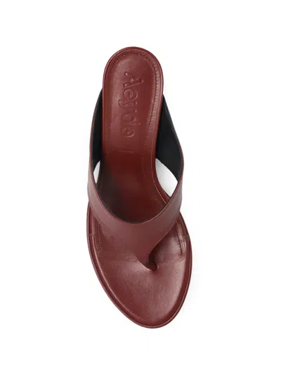 Aeyde Neutrals Refined Flared Heel Thong Sandals In Multi