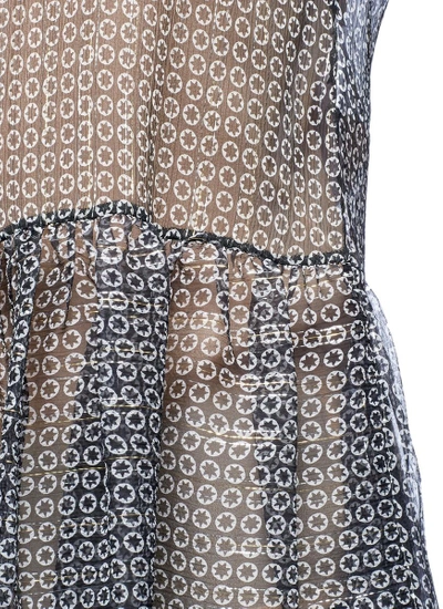 Shop Stella Mccartney 'santi' Star Print Lurex Ruffle Silk Top