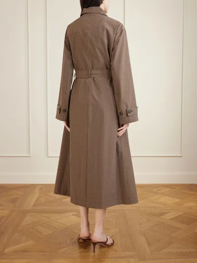 Rohe Checked Belted Coat In Brown
