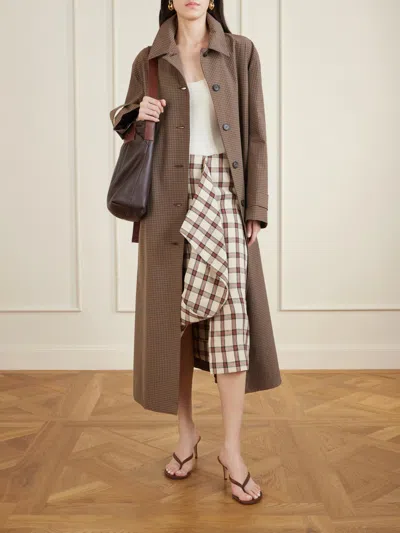 Rohe Checked Belted Coat In Brown