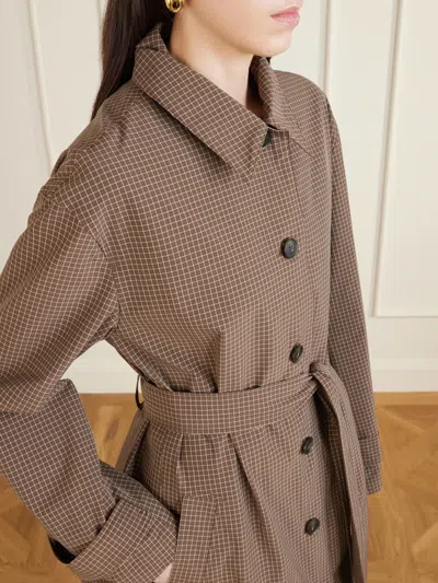 Rohe Checked Belted Coat In Brown