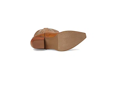 Frye And Co Irlene Short Deco Stitch Cowboy In Brown