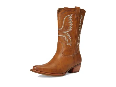 Frye And Co Irlene Short Deco Stitch Cowboy In Brown