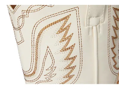 Frye And Co Irlene Short Deco Stitch Cowboy In White