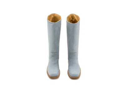 Frye And Co Miranda 14 Wide Calf In Blue