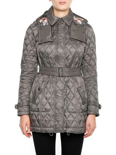 Burberry Finsbridge Quilted Coat In Grey | ModeSens