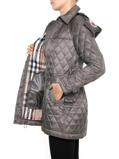 Burberry Finsbridge Quilted Coat In Grey | ModeSens