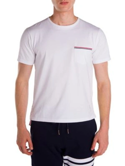 Shop Thom Browne Cotton Pocket Tee In White