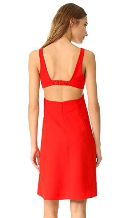 Shop Alexander Wang T Square Neck Dress In Scarlet