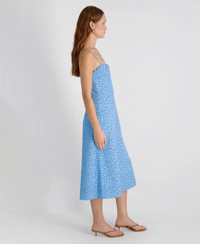 French Connection Stacey Floral Print Sleeveless Midi Dress In Blue