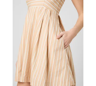 French Connection Aspen Striped Babydoll Mini Dress In Neutral