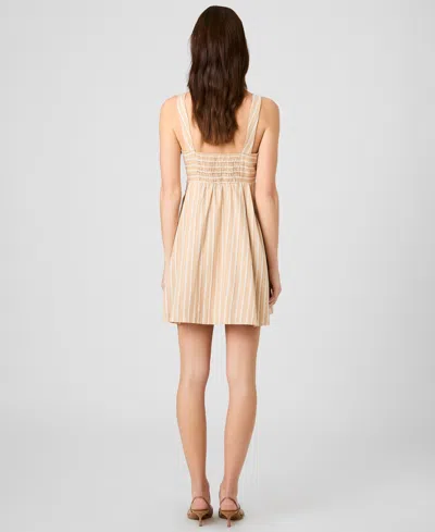 French Connection Aspen Striped Babydoll Mini Dress In Neutral