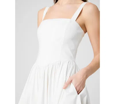 French Connection Cotton Sateen Fitted Bodice Midi Dress In Multi