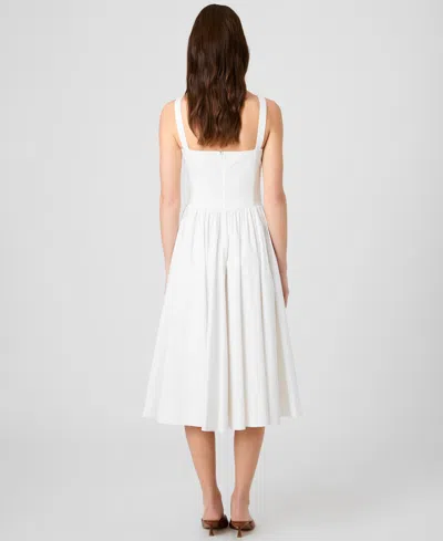 French Connection Cotton Sateen Fitted Bodice Midi Dress In Multi