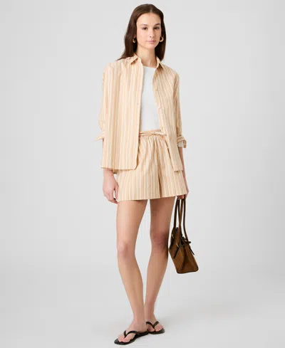 French Connection Women's Stripe Pull-on Shorts In Neutral