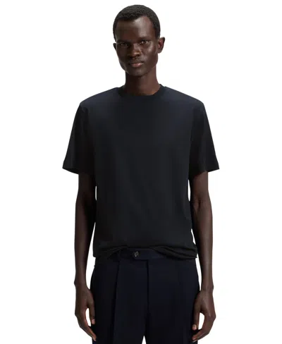 Hugo Boss Boss Thompson Solid Cotton T-shirt In Black