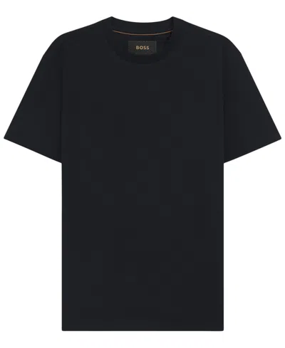 Hugo Boss Boss Thompson Solid Cotton T-shirt In Black