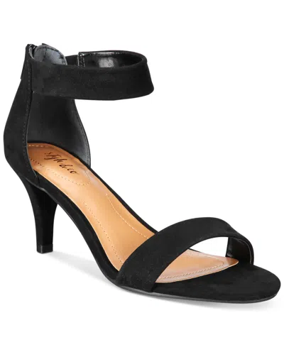 Style & Co Womens Open Toe Ankle Strap Heels In Black
