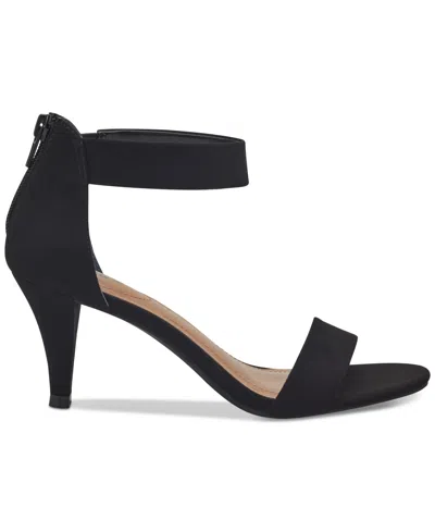 Style & Co Womens Open Toe Ankle Strap Heels In Black