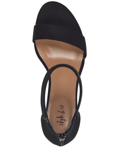Style & Co Womens Open Toe Ankle Strap Heels In Black