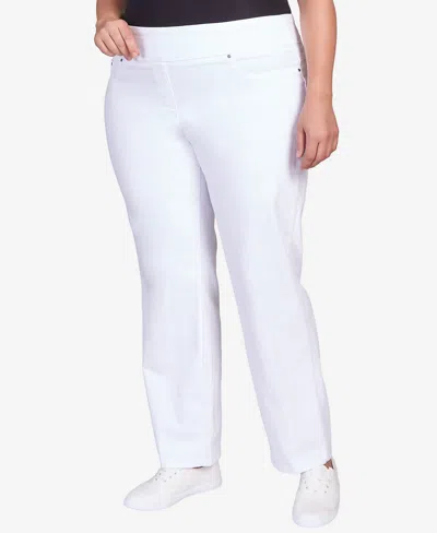 Ruby Rd. Plus Size Mid-rise Pull-on Jeans In White