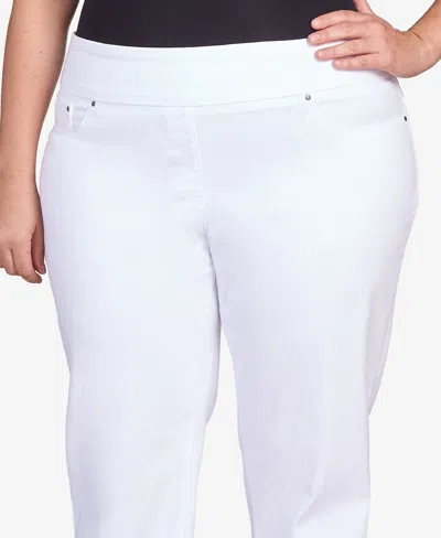 Ruby Rd. Plus Size Mid-rise Pull-on Jeans In White