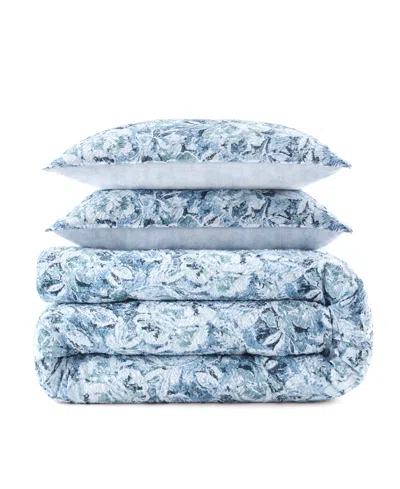 Waverly Hayden Microfiber Percale 3-pc. Comforter Set, Full In Blue