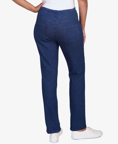 Ruby Rd. Petite Mid-rise Pull-on Straight Extra Stretch Denim Pant In Multi