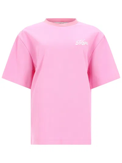 Msgm Logo-print Short-sleeved T-shirt In Pink