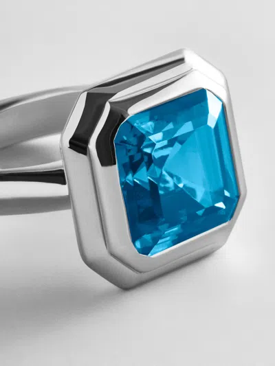 Baublebar Silver Etched Bezel Custom Birthstone Ring In Silver