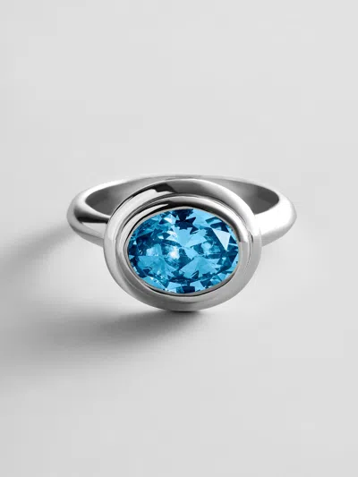 Baublebar Silver Etched Bezel Custom Birthstone Ring In Silver