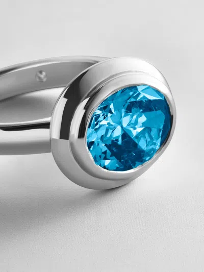 Baublebar Silver Etched Bezel Custom Birthstone Ring In Silver
