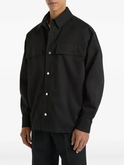 Balmain Windbreaker Jacket In Black