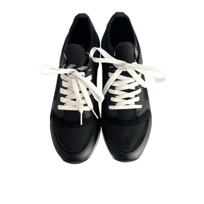 Borbonese Black Leather Men Sneaker In Black