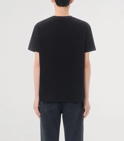 Valentino Logo-embroidered Cotton-jersey T-shirt In Black