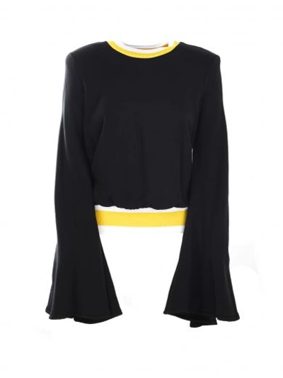 Shop Ellery Immortal Flare Sleeve Sweater In Black Yellow