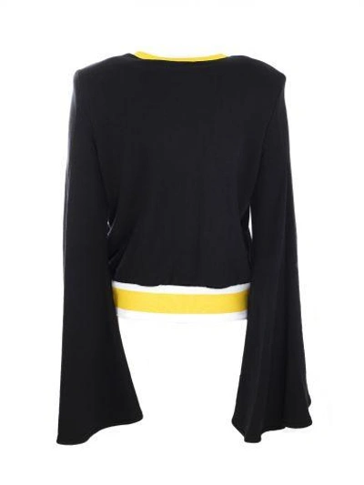 Shop Ellery Immortal Flare Sleeve Sweater In Black Yellow