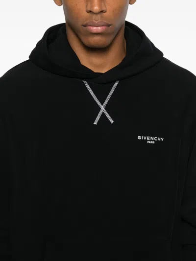 Givenchy Couture Seam Fleece Hoodie With Paris Embroidery Clothing In Black