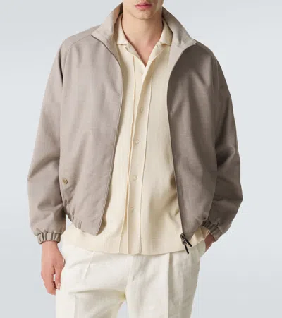 Stòffa Wool Bomber Jacket In Neutral